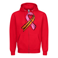 Red breast cancer sport ribbons Zipper Hoodie - AdoDesignShop