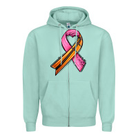 Seafoam breast cancer sport ribbons Zipper Hoodie - AdoDesignShop
