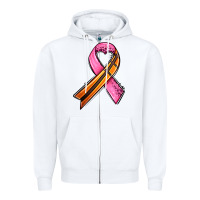 White breast cancer sport ribbons Zipper Hoodie - AdoDesignShop