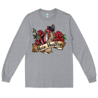 Heather Grey hair hustler spray Long Sleeve Tee - SublimationCraftShop