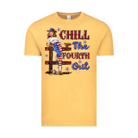 Vintage Mustard chill the fourth out 4th july Vintage Tee - texasbilliewilder