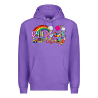 Purple childcare life Premium Hoodie - NancyCooperArtShop