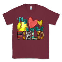Burgundy my heart is on that field softball Classic Tee - HRA Design Shop