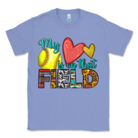 Colony Blue my heart is on that field softball Classic Tee - HRA Design Shop