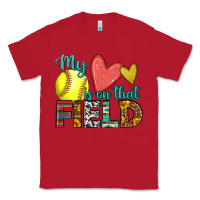 Red my heart is on that field softball Classic Tee - HRA Design Shop