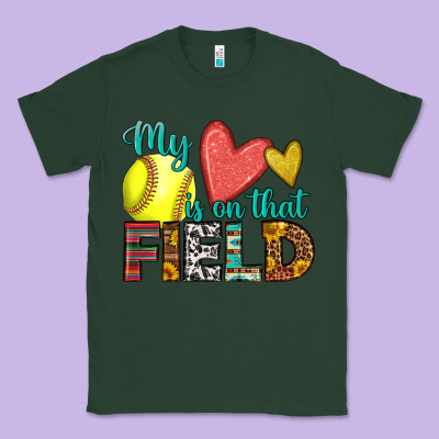 My Heart Is On That Field Softball Classic Tee Designed By Hra Design Shop