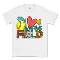 White my heart is on that field softball Classic Tee - HRA Design Shop