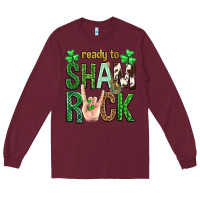 Burgundy Ready to shamrock St. Patrick's Day Long Sleeve Tee - Neo Western