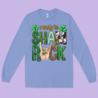 Ready To Shamrock St. Patrick's Day Long Sleeve Tee Designed By Neo Western