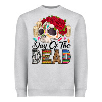 Heather Grey Day of the dead skeleton Heavyweight Sweatshirt - RanaPortraitStore