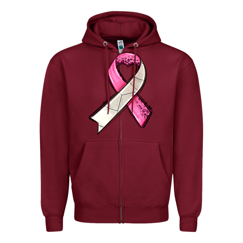 Breast Cancer Sport Ribbons Zipper Hoodie by AdoDesignShop | Teevron