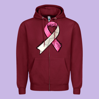 Breast Cancer Sport Ribbons Zipper Hoodie Designed By Adodesignshop
