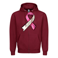 Burgundy breast cancer sport ribbons Zipper Hoodie - AdoDesignShop