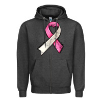 Charcoal Heather breast cancer sport ribbons Zipper Hoodie - AdoDesignShop