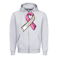Heather Grey breast cancer sport ribbons Zipper Hoodie - AdoDesignShop