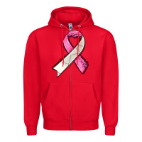 Red breast cancer sport ribbons Zipper Hoodie - AdoDesignShop