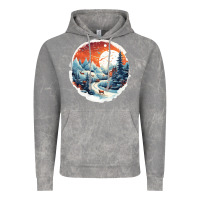 Cloud Rock deer snow house design Vintage Hoodie - Unal Design