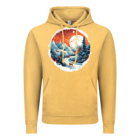 Vintage Mustard deer snow house design Vintage Hoodie - Unal Design