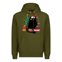 Army Green christmas black cat Premium Hoodie - MaliasSmallBusiness