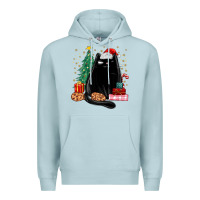 Blue Mist christmas black cat Premium Hoodie - MaliasSmallBusiness
