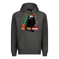 Charcoal Heather christmas black cat Premium Hoodie - MaliasSmallBusiness