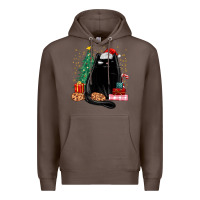 Coffee christmas black cat Premium Hoodie - MaliasSmallBusiness