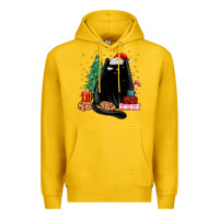Lemon christmas black cat Premium Hoodie - MaliasSmallBusiness