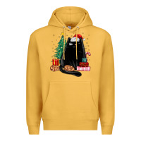 Mustard christmas black cat Premium Hoodie - MaliasSmallBusiness