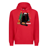 Red christmas black cat Premium Hoodie - MaliasSmallBusiness
