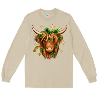 Mushroom St. Patrick's Day Highland Cow Long Sleeve Tee - Neo Western