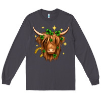 Smoke St. Patrick's Day Highland Cow Long Sleeve Tee - Neo Western