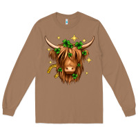 St. Patrick's Day Highland Cow Long Sleeve Tee | Teevron