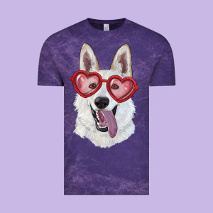 White Shepherd With Love Glasses Vintage Tee Designed By Ranaportraitstore