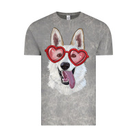 Cloud Rock white shepherd with love glasses Vintage Tee - RanaPortraitStore