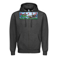 Charcoal Heather merry christmas with santa sleigh Zipper Hoodie - BundleAndBundleShop
