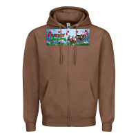 Chestnut merry christmas with santa sleigh Zipper Hoodie - BundleAndBundleShop