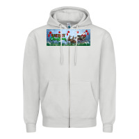 Dove Grey merry christmas with santa sleigh Zipper Hoodie - BundleAndBundleShop