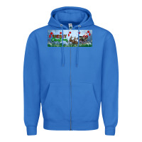 True Royal merry christmas with santa sleigh Zipper Hoodie - BundleAndBundleShop