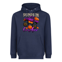 Navy pumpkin crusher monster truck Heavyweight Hoodie - Jasminsmagicworld