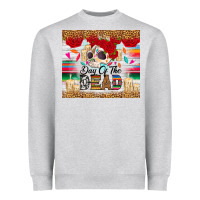 Heather Grey Day of the dead skeleton Heavyweight Sweatshirt - RanaPortraitStore