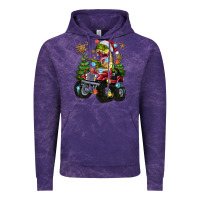 Cloud Purple Christmas T-rex With Monster Truck Vintage Hoodie - MaliasSmallBusiness
