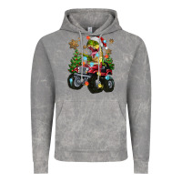 Cloud Rock Christmas T-rex With Monster Truck Vintage Hoodie - MaliasSmallBusiness