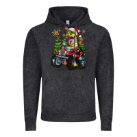 Vintage Black Christmas T-rex With Monster Truck Vintage Hoodie - MaliasSmallBusiness