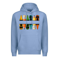 Colony Blue custom crayons with pencil Premium Hoodie - NancyCooperArtShop