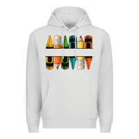 Dove Grey custom crayons with pencil Premium Hoodie - NancyCooperArtShop