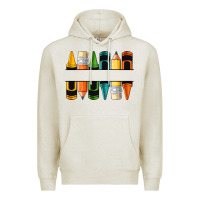 Oatmeal Heather custom crayons with pencil Premium Hoodie - NancyCooperArtShop