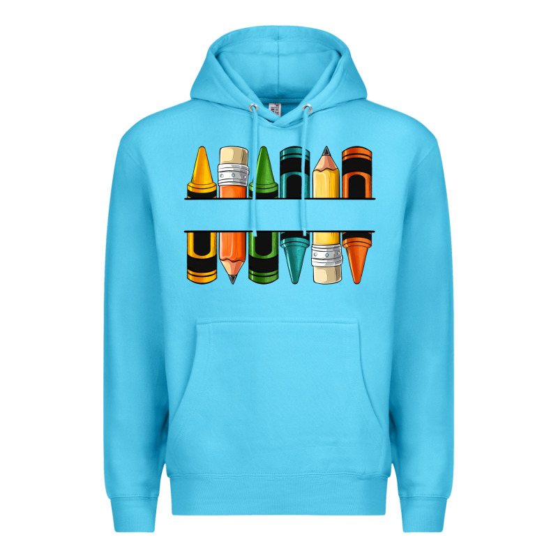 Custom Crayons With Pencil Premium Hoodie by NancyCooperArtShop | Teevron