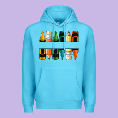 Custom Crayons With Pencil Premium Hoodie Designed By Nancycooperartshop