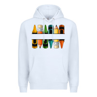 White custom crayons with pencil Premium Hoodie - NancyCooperArtShop