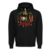 Black oh holy night Zipper Hoodie - BundleAndBundleShop